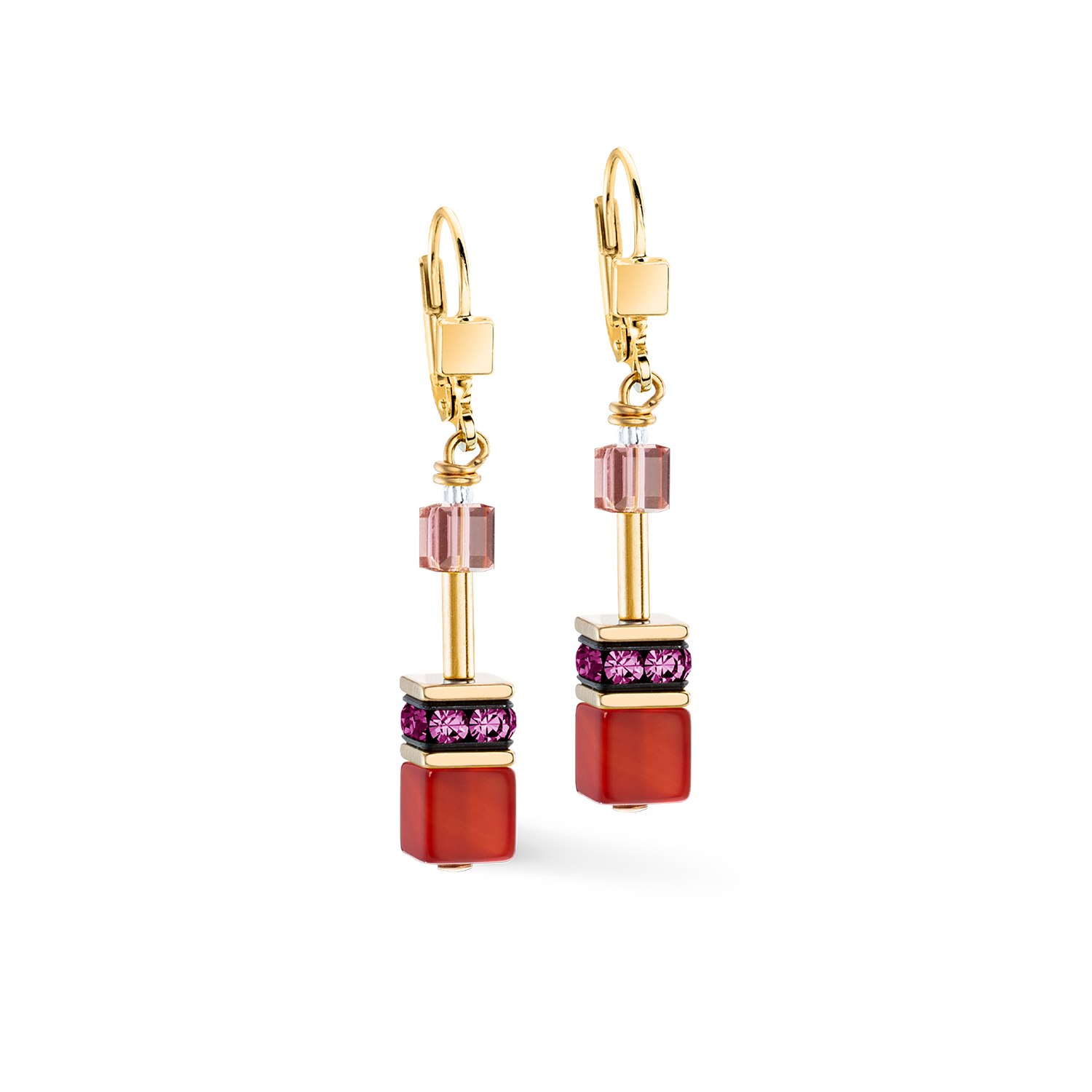 Orecchini GeoCUBE® Iconic Precious Festive rosso