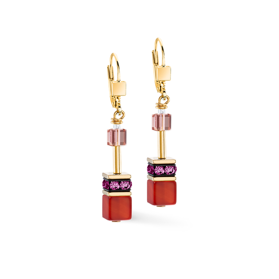 Orecchini GeoCUBE® Iconic Precious Festive rosso