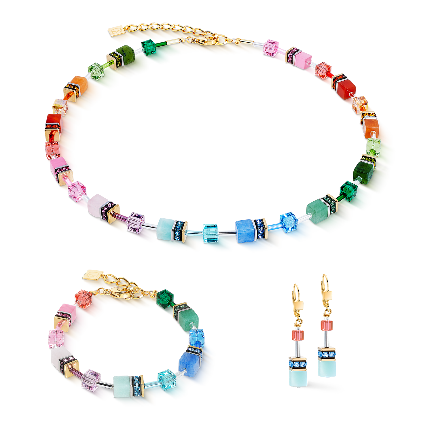 Orecchini GeoCUBE® Iconic Precious Rainbow