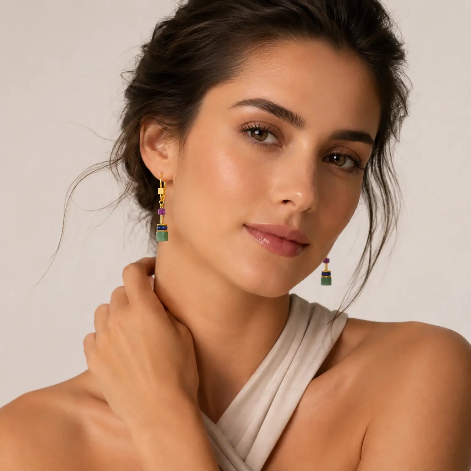 COEUR DE LION Orecchini GeoCUBE® Iconic Precious Gem Harmony – indossato
