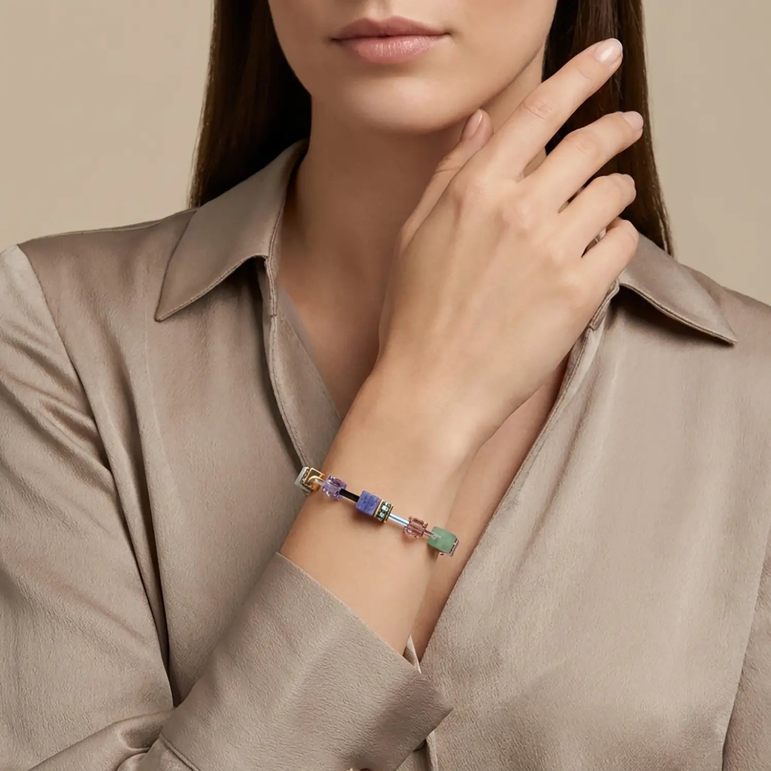 COEUR DE LION Bracciale GeoCUBE® Iconic Precious Pastel Garden – indossato