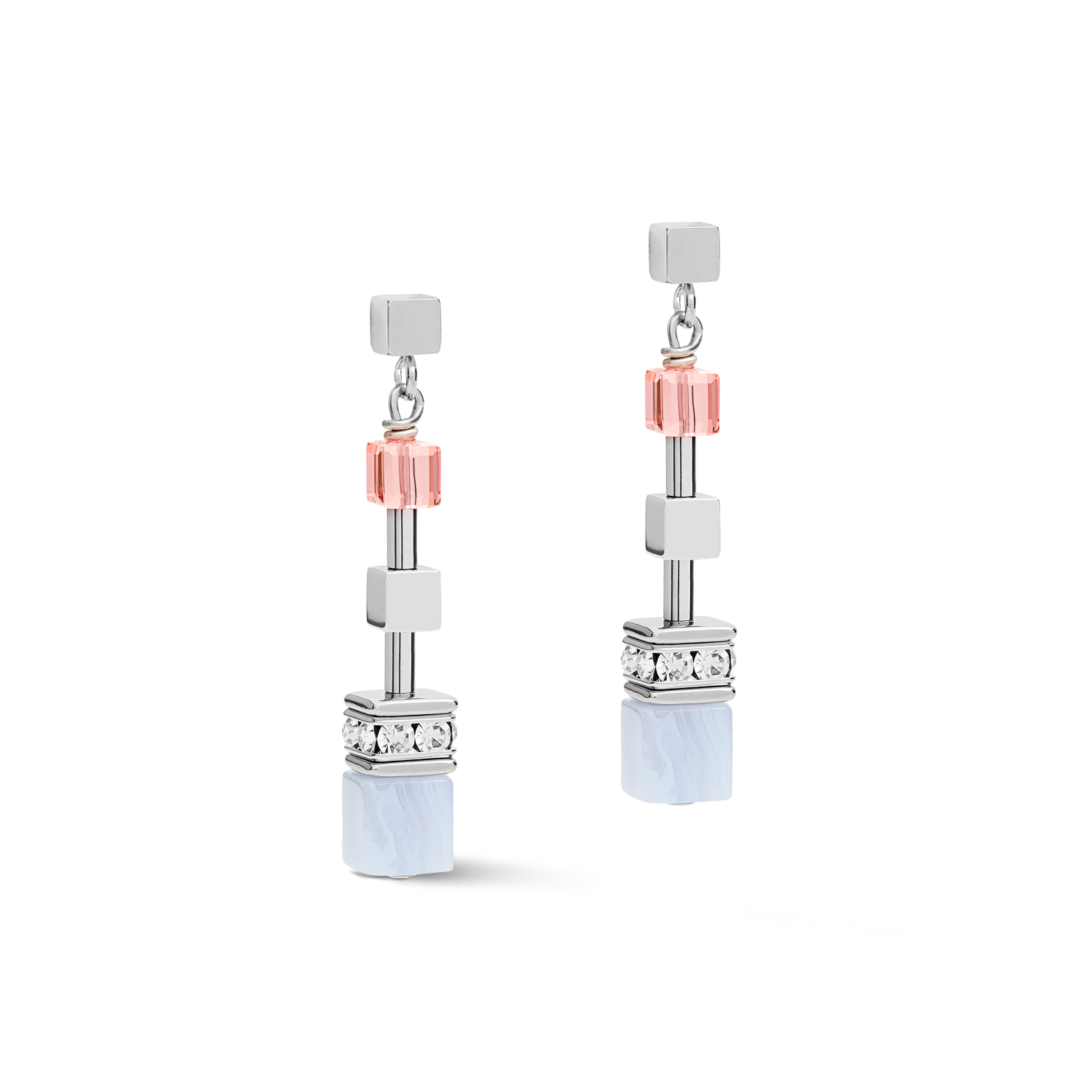 Orecchini GeoCUBE® Multitask summer multi pastello argento