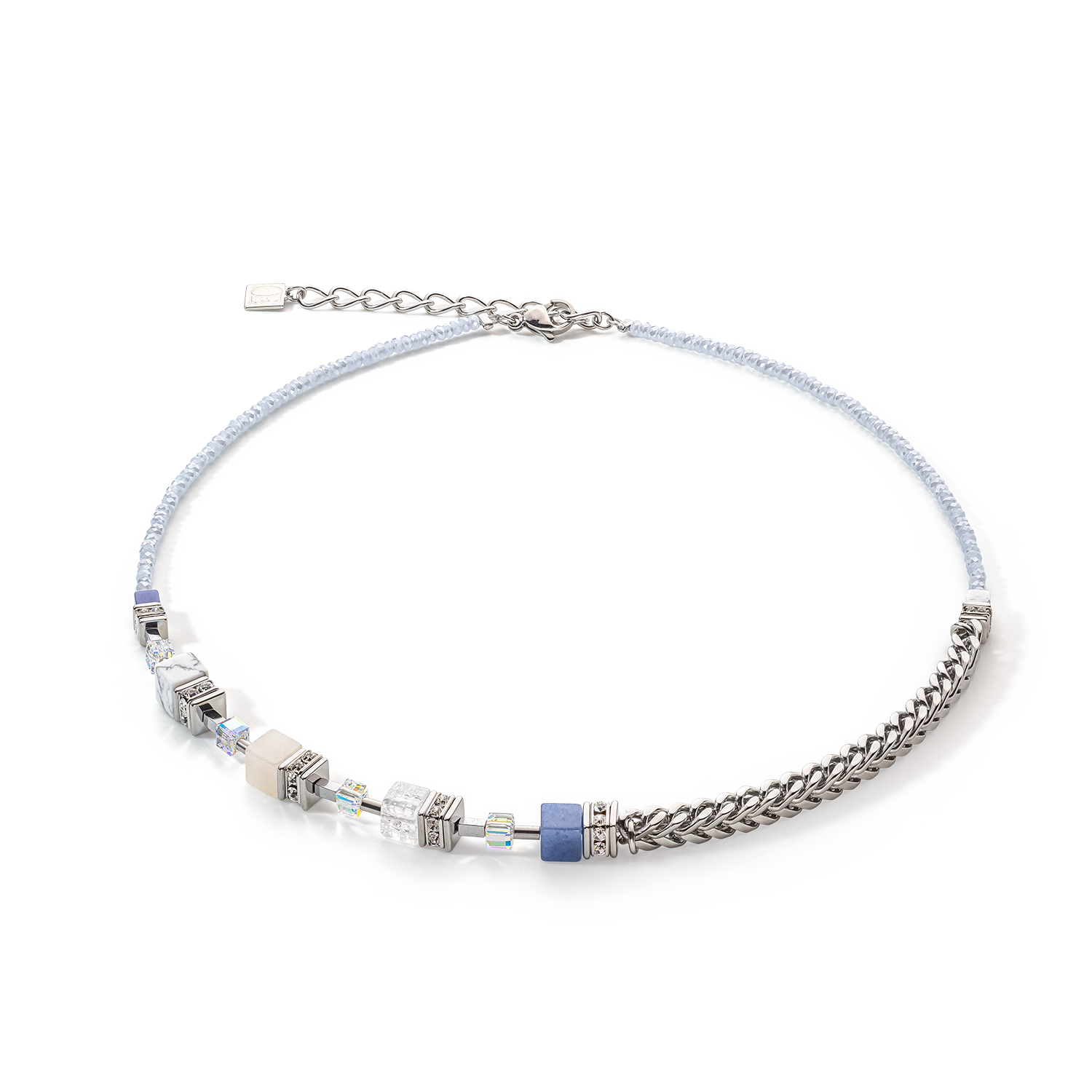 Collana GeoCUBE® Precious Fusion Chunky Chain blu chiaro