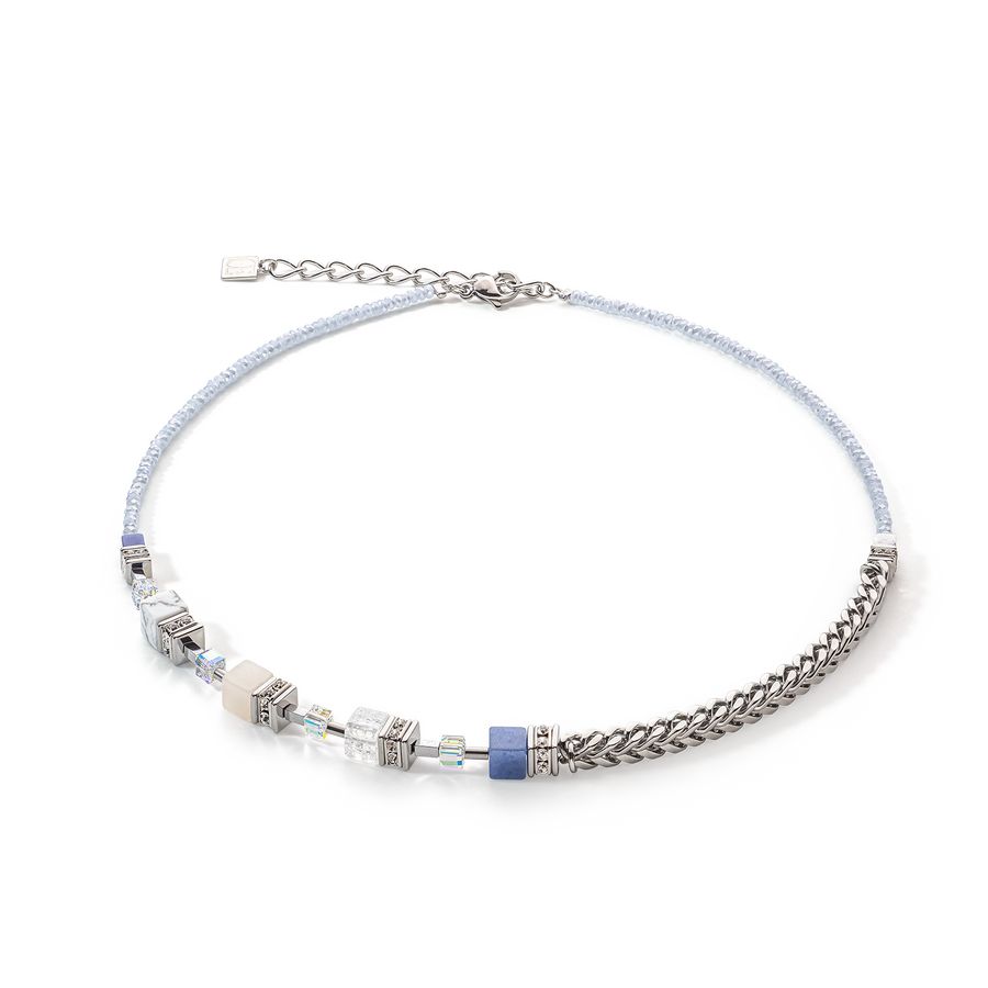 Collana GeoCUBE® Precious Fusion Chunky Chain blu chiaro