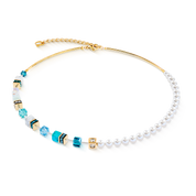 Collana GeoCUBE® Precious Fusion Pearls turchese