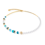 Collana GeoCUBE® Precious Fusion Pearls turchese