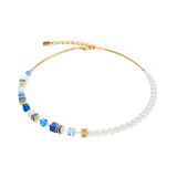 Collana GeoCUBE® Precious Fusion Pearls blu