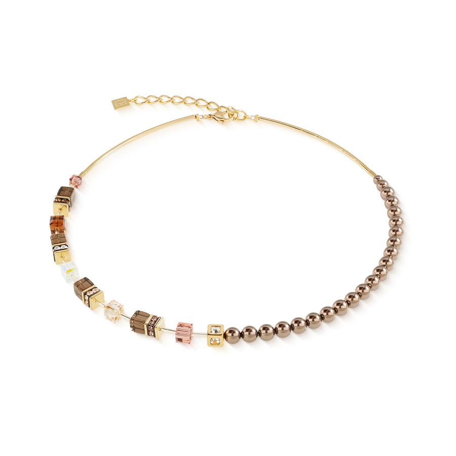 Collana GeoCUBE® Precious Fusion Pearls Mocha Mousse