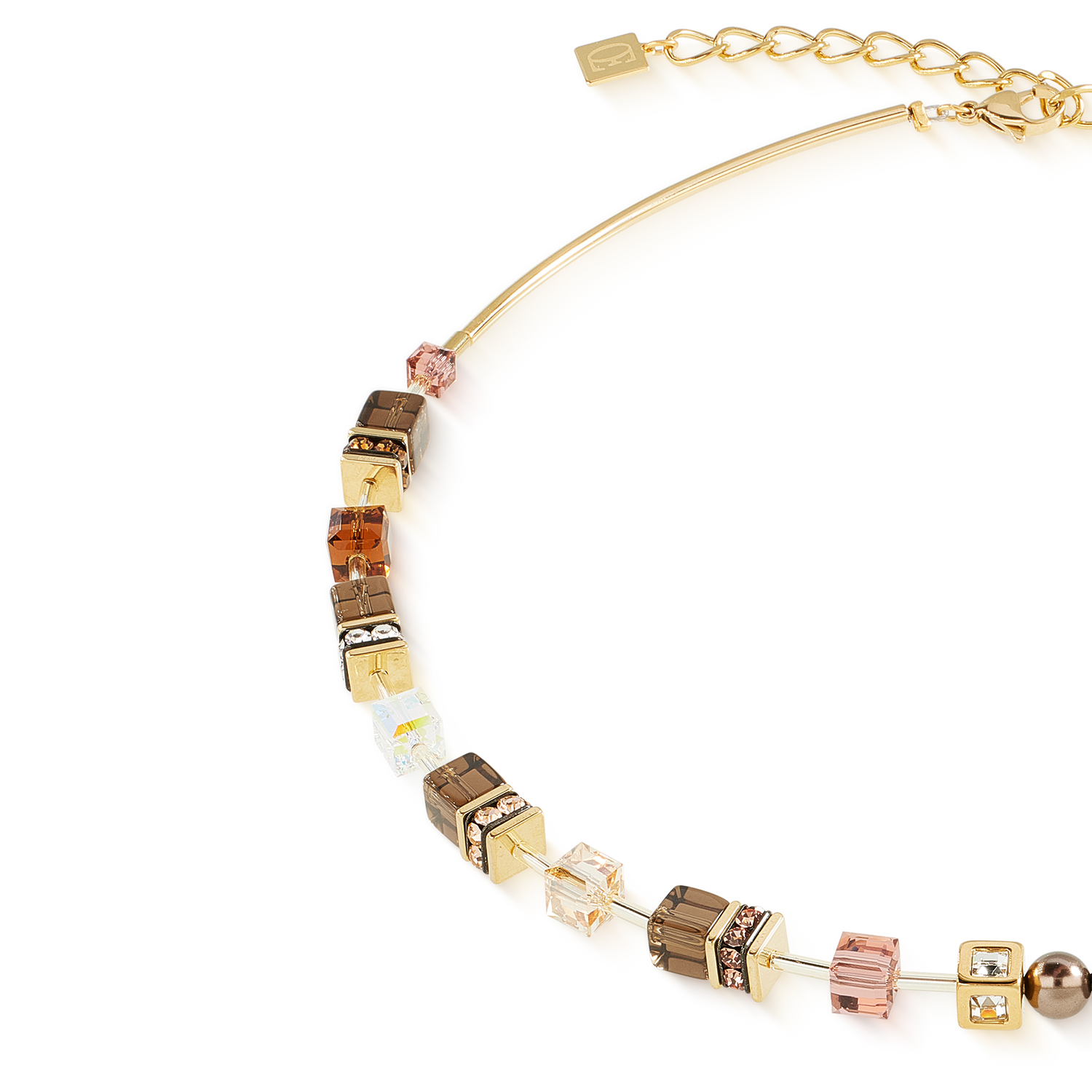 Collana GeoCUBE® Precious Fusion Pearls Mocha Mousse