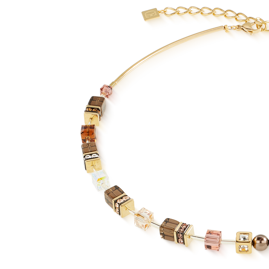 Collana GeoCUBE® Precious Fusion Pearls Mocha Mousse