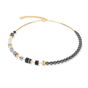 GeoCUBE® Precious Fusion Pearls Collana Anthracite Glow
