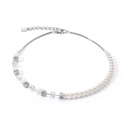 Collana GeoCUBE® Precious Fusion Pearls bianca