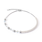 Collana GeoCUBE® Precious Fusion Pearls bianca