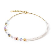 Collana GeoCUBE® Precious Fusion Pearls multicolor pastello