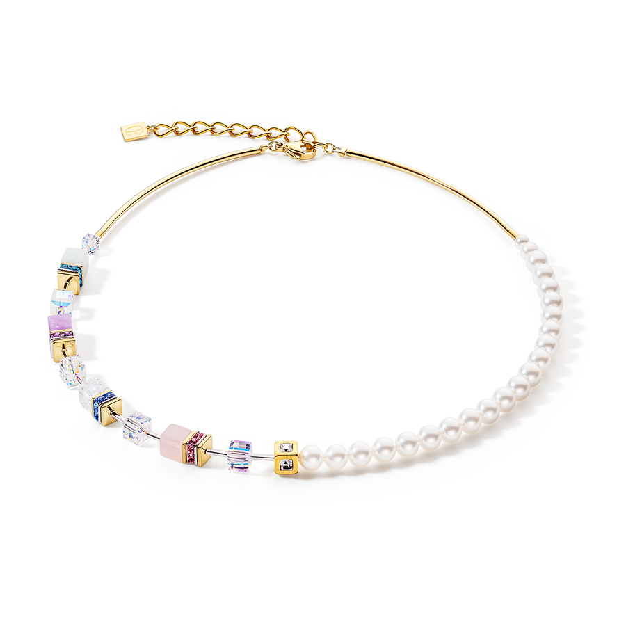 Collana GeoCUBE® Precious Fusion Pearls multicolor pastello