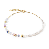 Collana GeoCUBE® Precious Fusion Pearls multicolor pastello