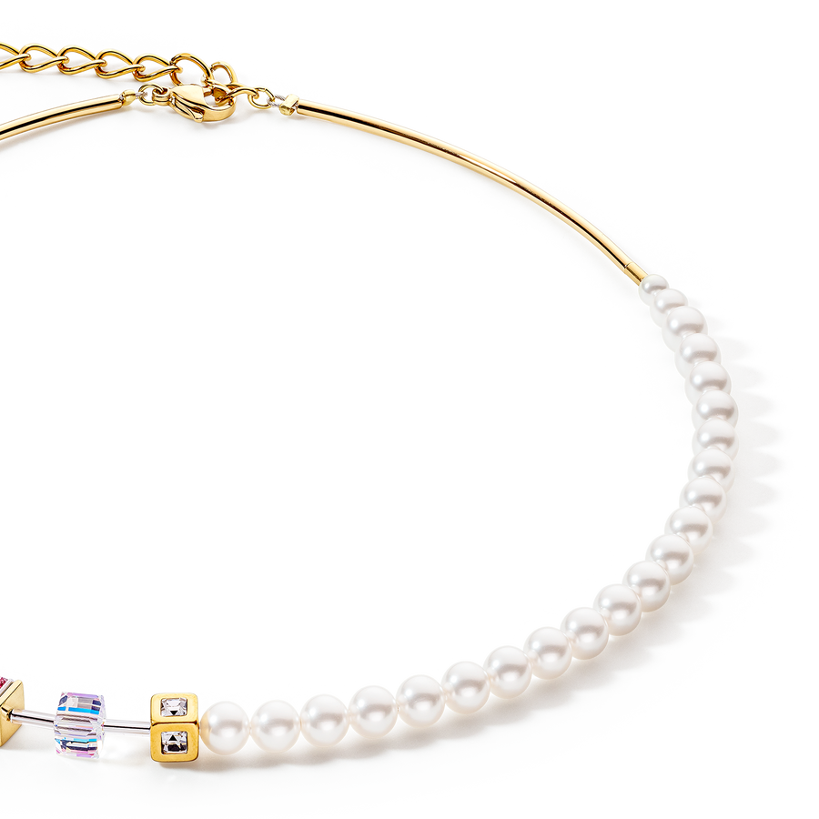 Collana GeoCUBE® Precious Fusion Pearls multicolor pastello