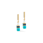 Orecchini GeoCUBE® Precious Fusion Pearls turchese