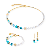 Orecchini GeoCUBE® Precious Fusion Pearls turchese