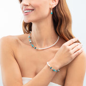 Orecchini GeoCUBE® Precious Fusion Pearls turchese