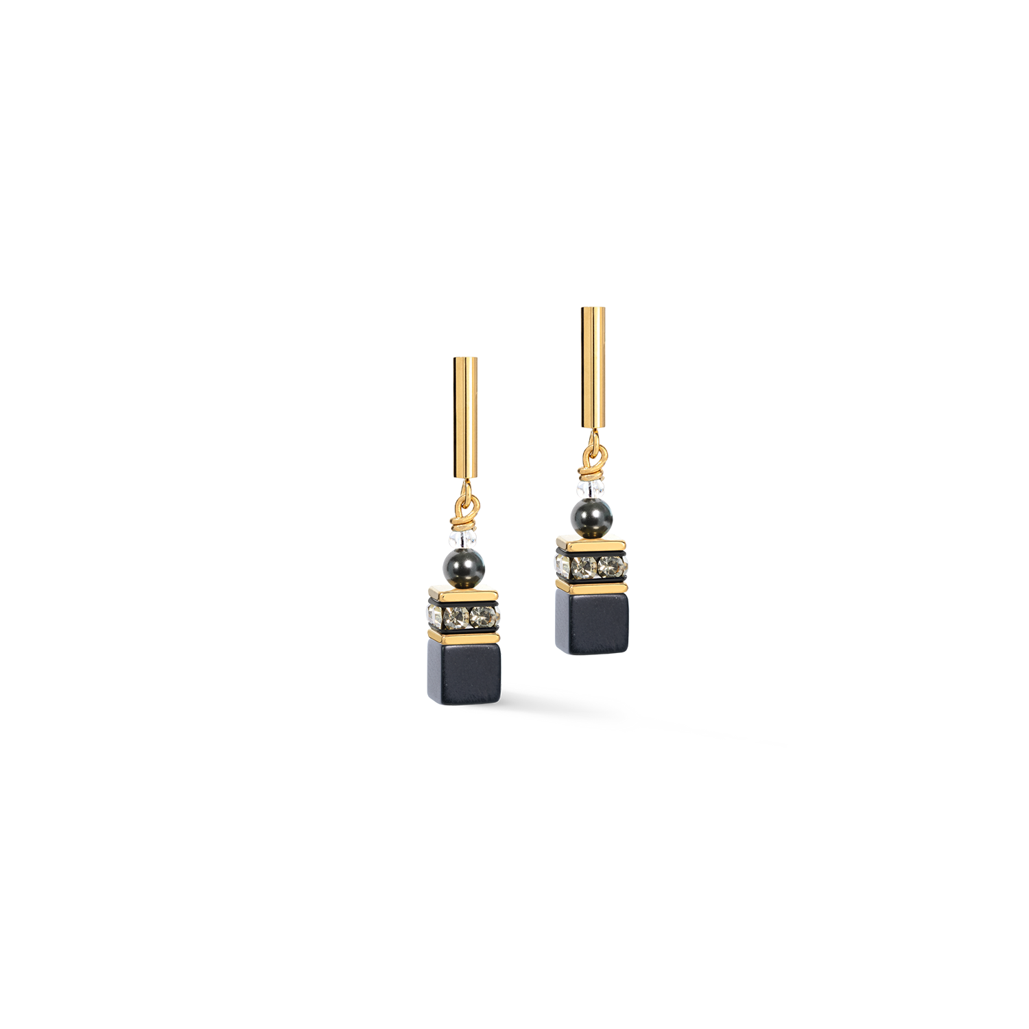 GeoCUBE® Precious Fusion Pearls Orecchini a lobo Anthracite Glow