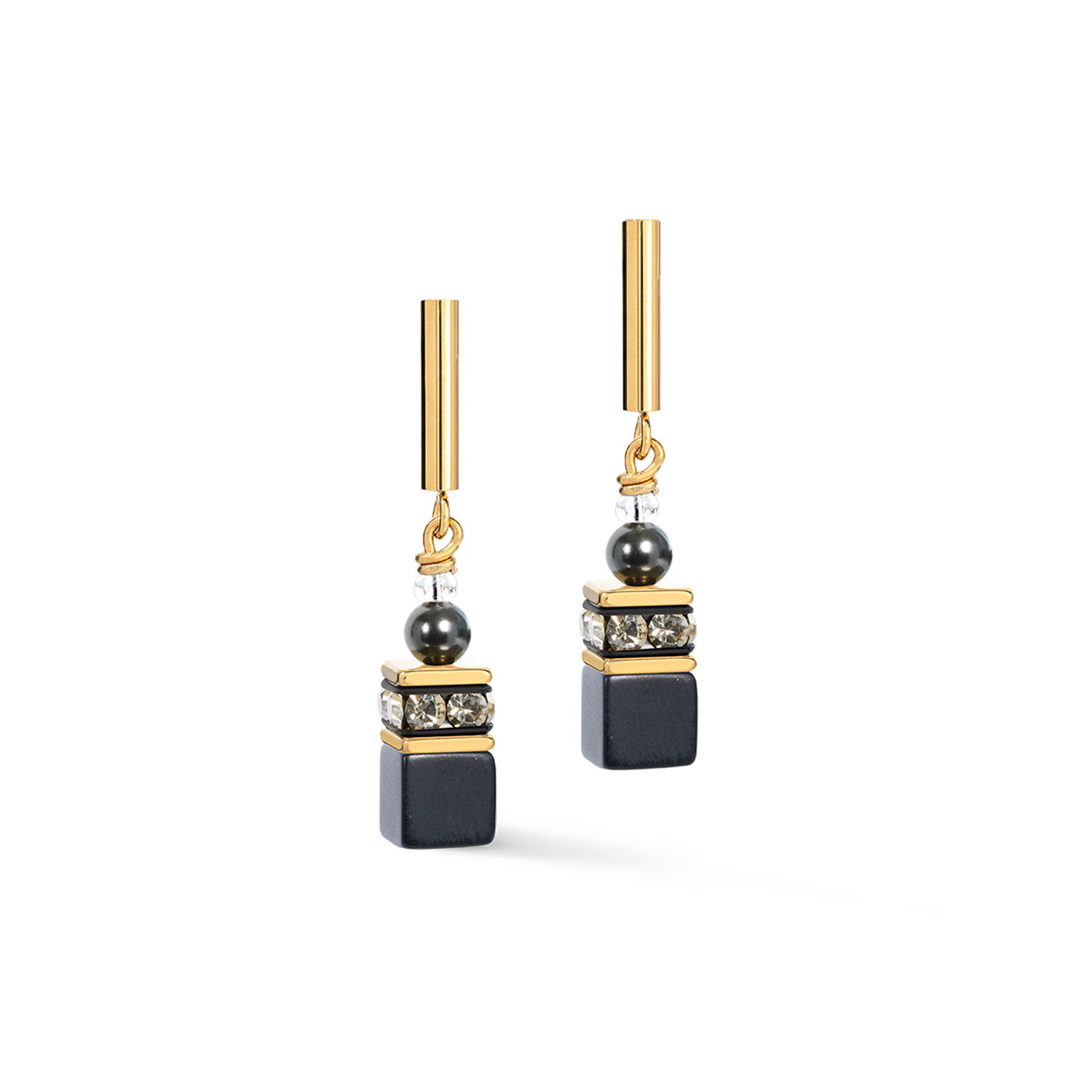 GeoCUBE® Precious Fusion Pearls Orecchini a lobo Anthracite Glow
