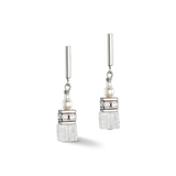 Orecchini GeoCUBE® Precious Fusion Pearls bianchi
