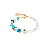 Bracciale GeoCUBE® Precious Fusion Pearls turchese