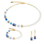Bracciale GeoCUBE® Precious Fusion Pearls blu