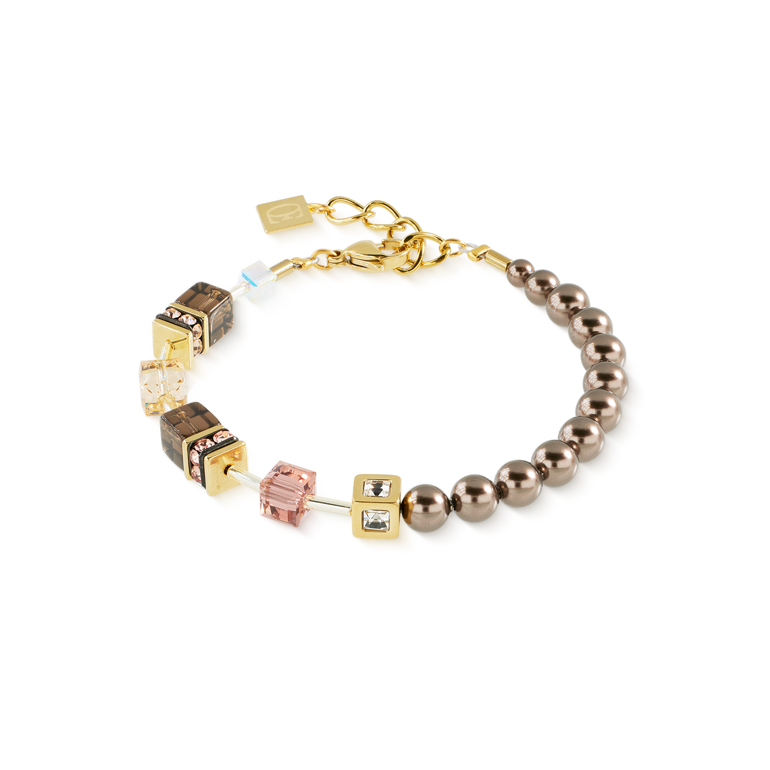 Bracciale GeoCUBE® Precious Fusion Pearls Mocha Mousse