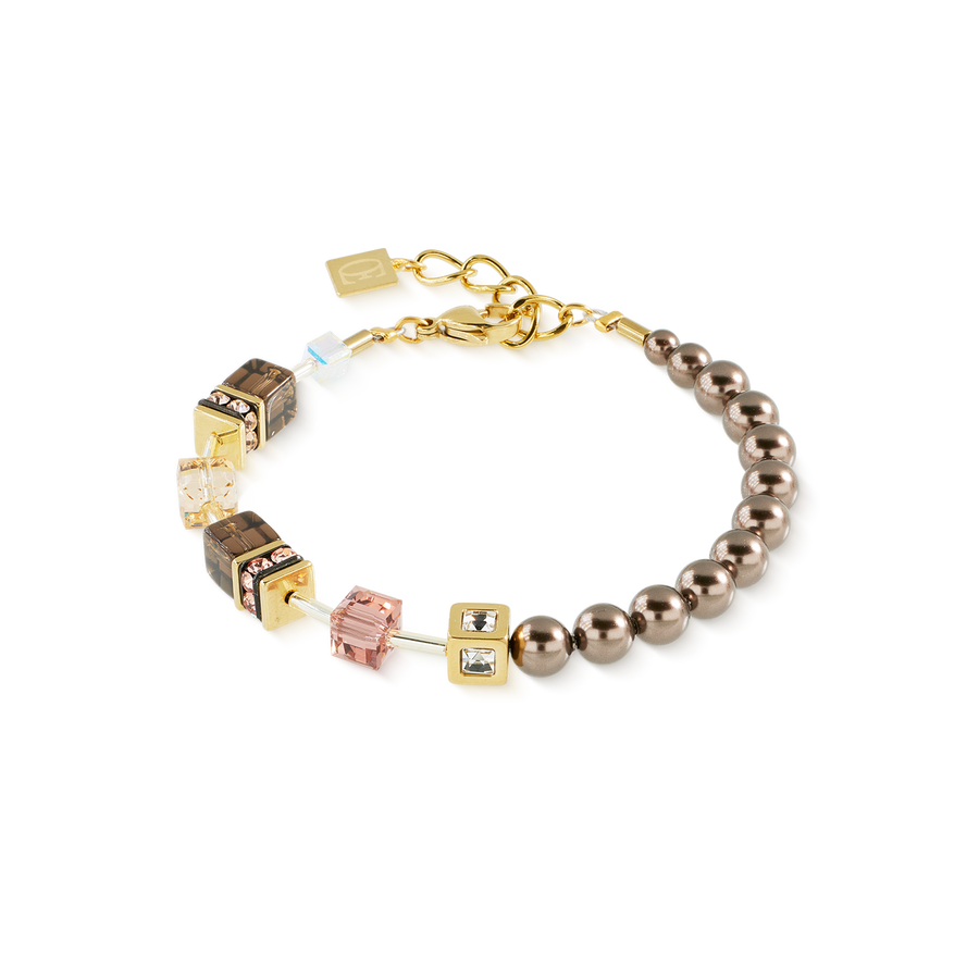 Bracciale GeoCUBE® Precious Fusion Pearls Mocha Mousse