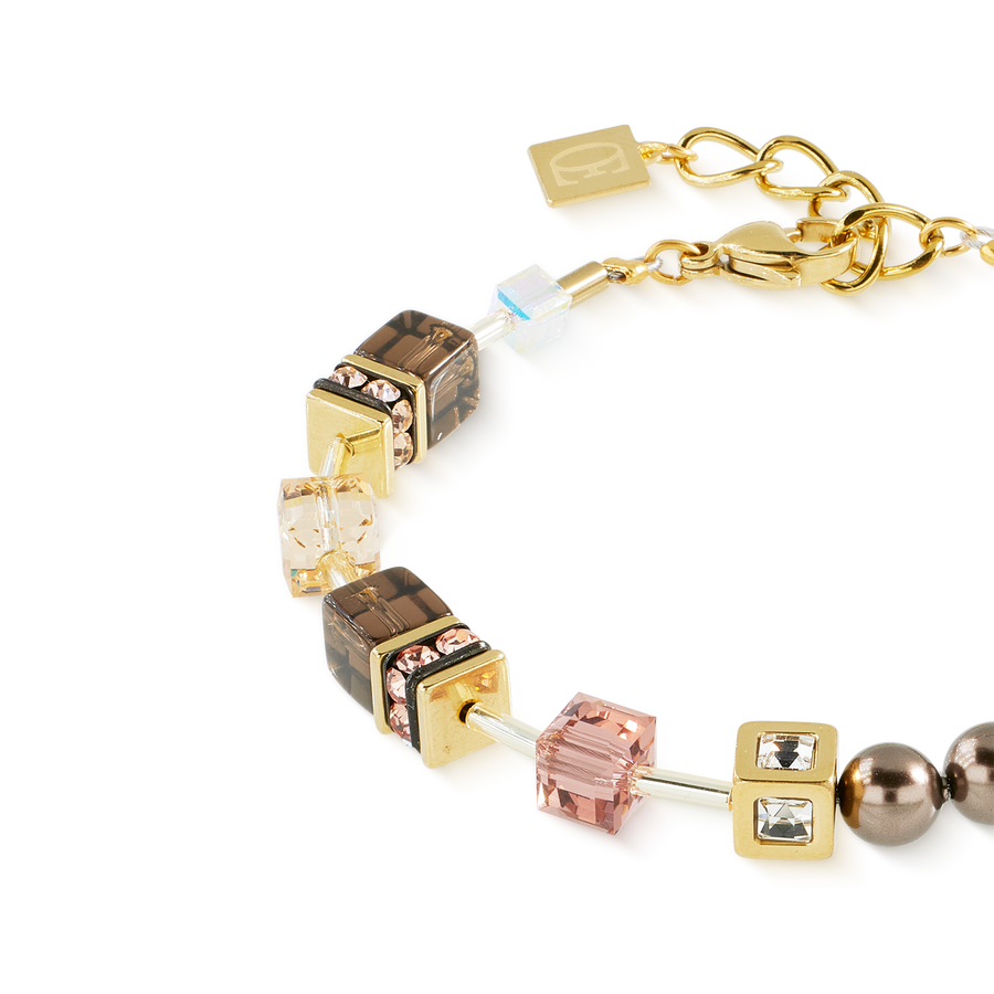 Bracciale GeoCUBE® Precious Fusion Pearls Mocha Mousse