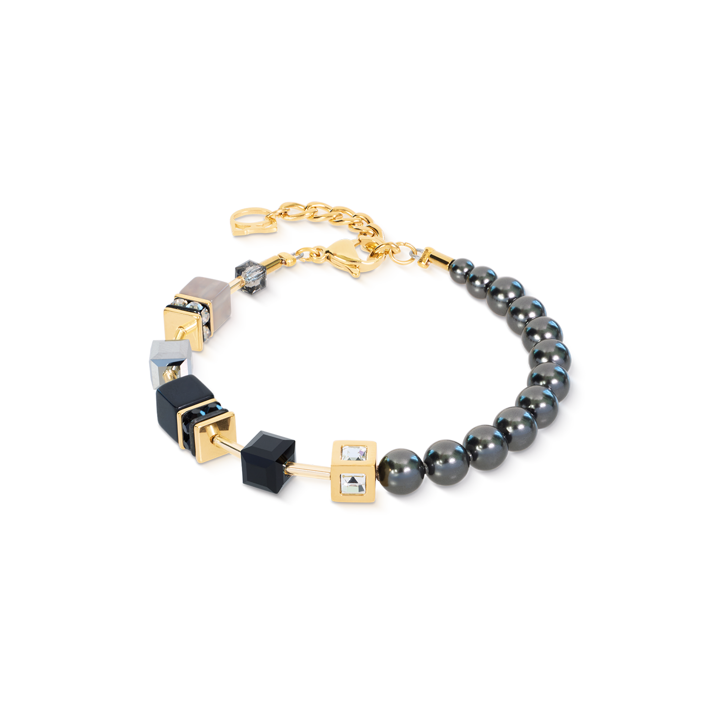 GeoCUBE® Precious Fusion Pearls Bracciale Anthracite Glow