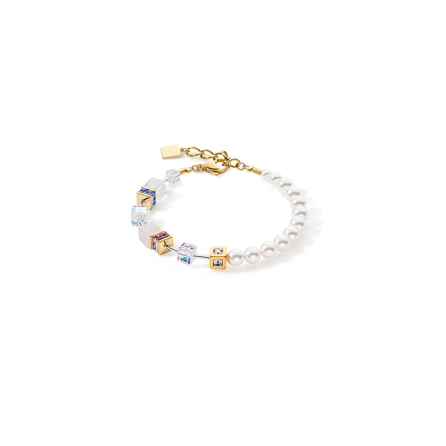 Bracciale GeoCUBE® Precious Fusion Pearls multicolor pastello