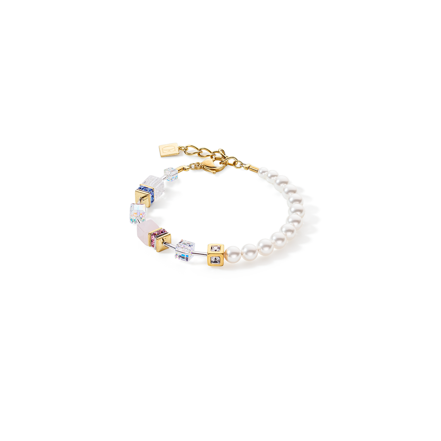 Bracciale GeoCUBE® Precious Fusion Pearls multicolor pastello