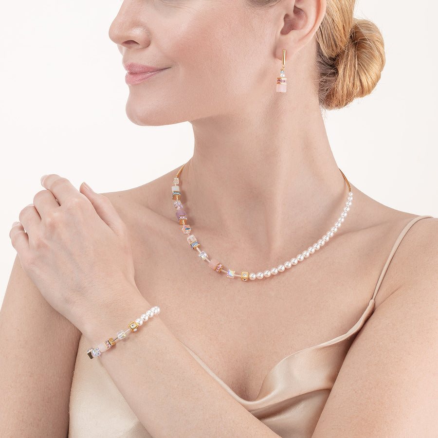 Bracciale GeoCUBE® Precious Fusion Pearls multicolor pastello