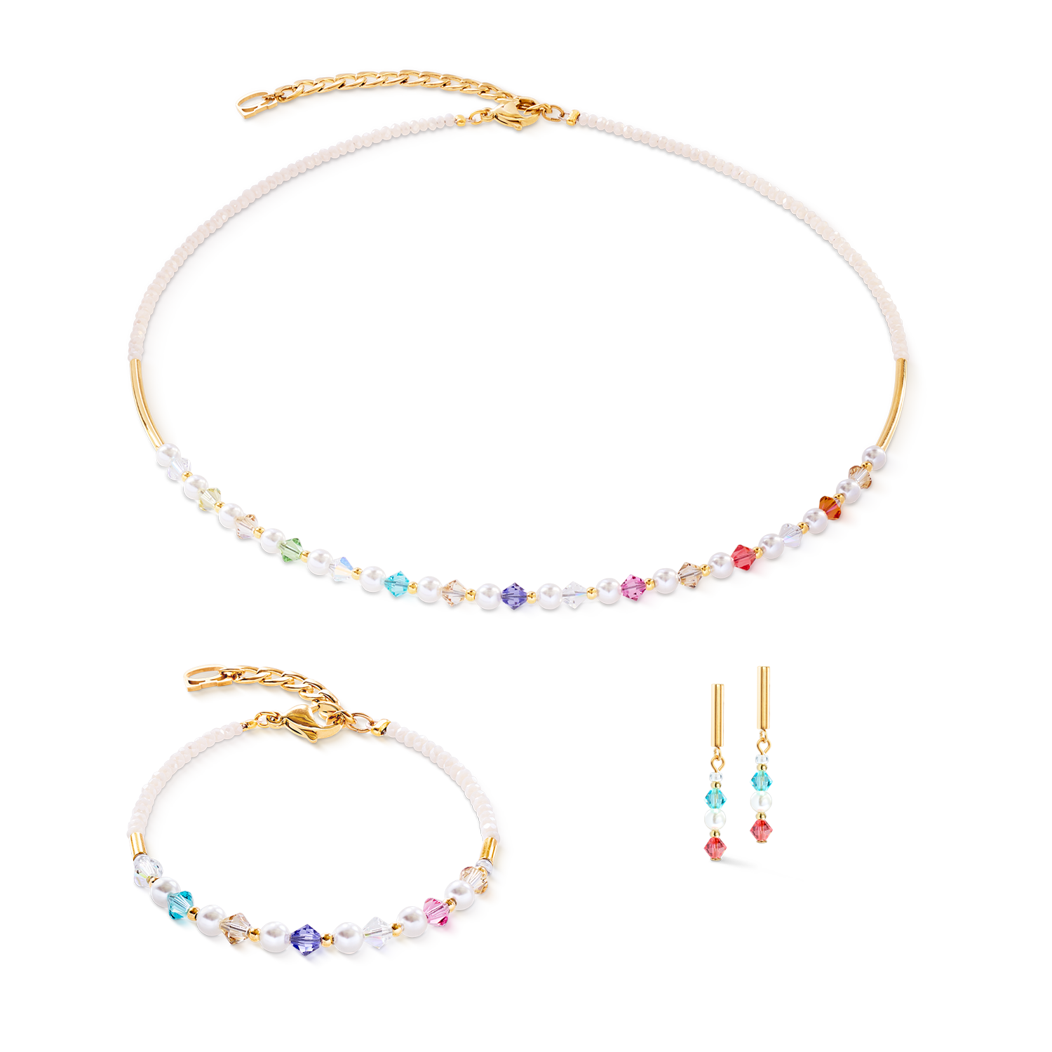 Collana Princess Pearls oro-rainbow