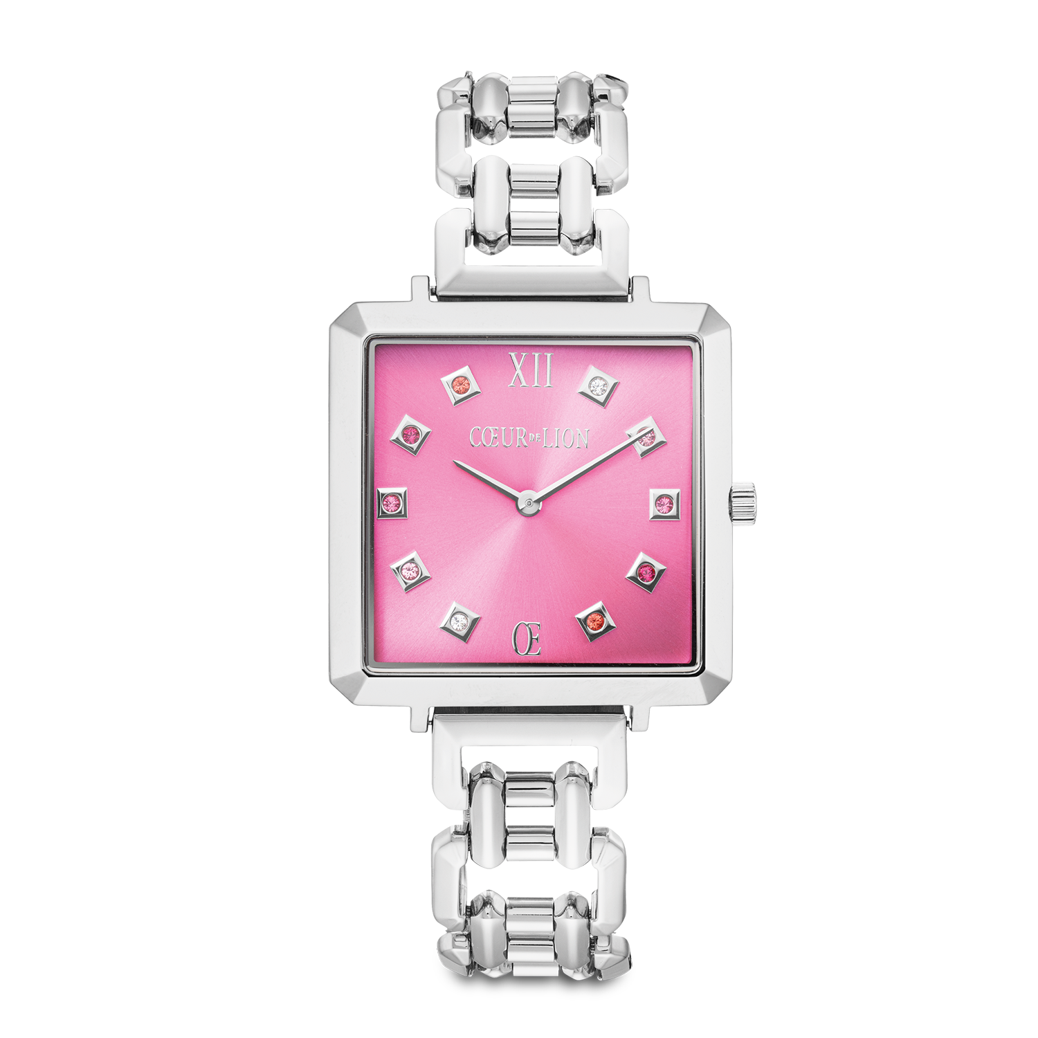 Orologio Iconic Cube Viva Magenta Statement argento