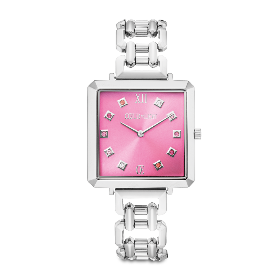 Orologio Iconic Cube Viva Magenta Statement argento