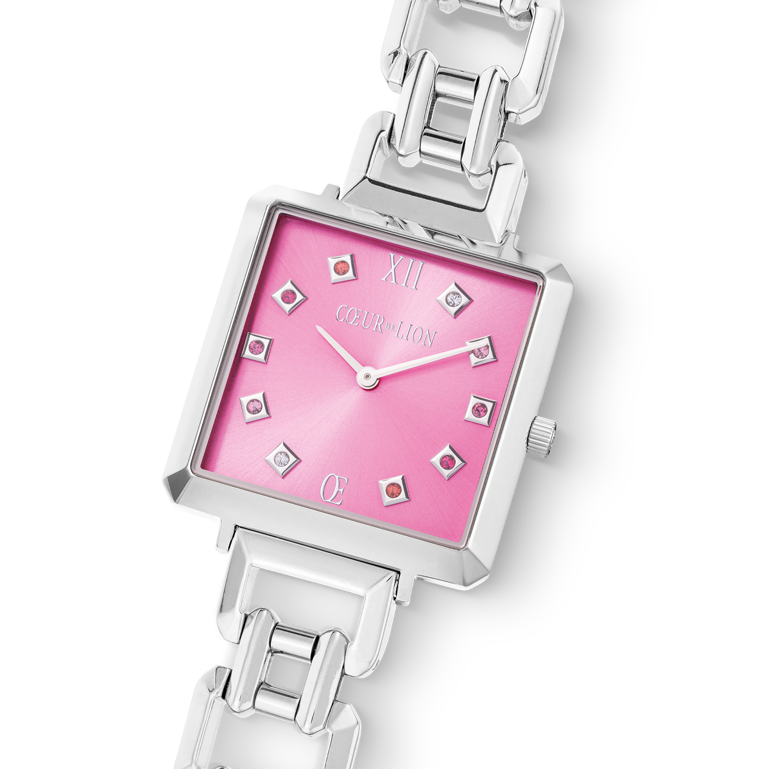 Orologio Iconic Cube Viva Magenta Statement argento