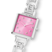 Orologio Iconic Cube Viva Magenta Statement argento