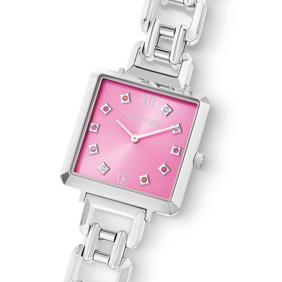 Orologio Iconic Cube Viva Magenta Statement argento