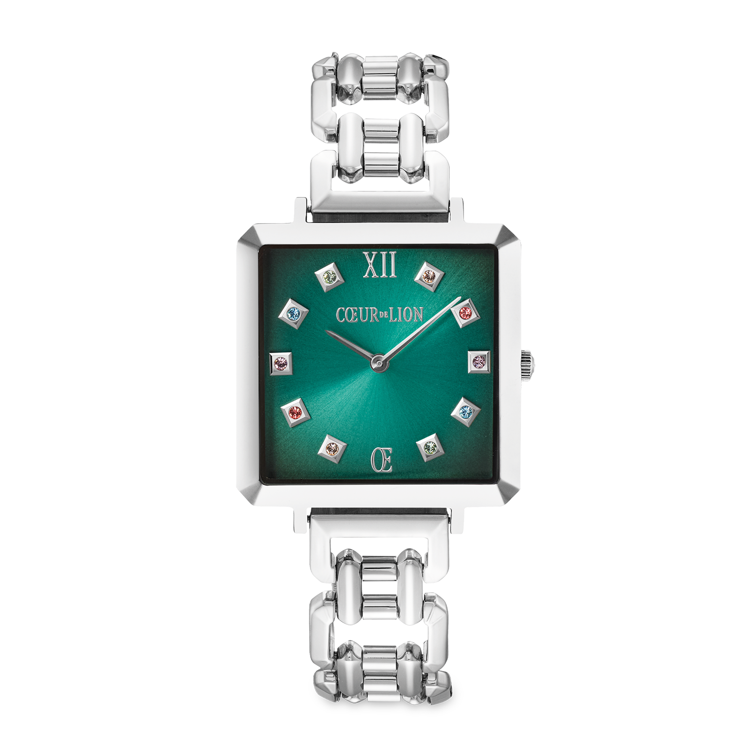 Orologio Iconic Cube Turquoise Glaze Statement argento