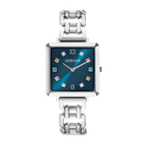 Orologio Iconic Cube Noble Petrol Statement argento