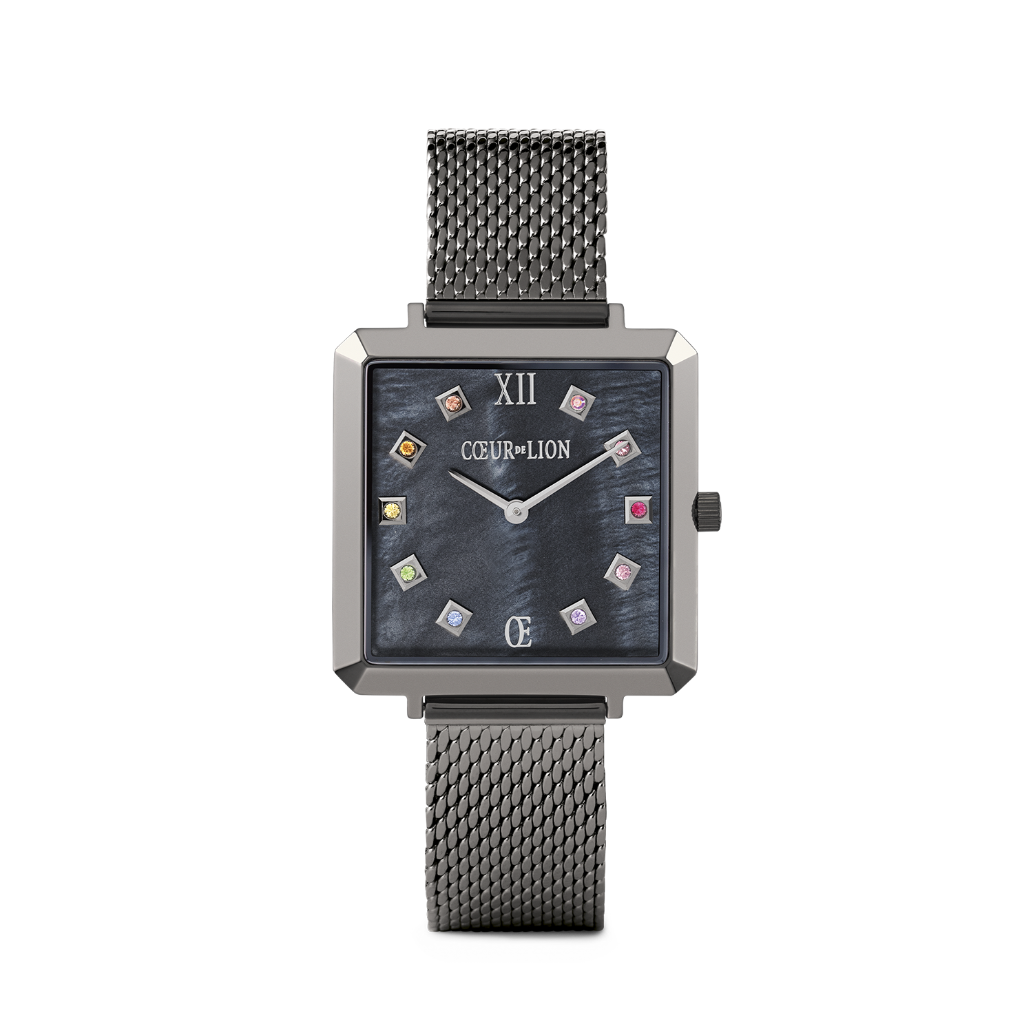 Orologio Iconic Square Antracite Madreperla Milanese Acciaio Inox Antracite