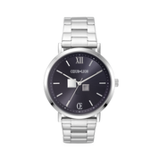 Orologio Rotondo Statement Unisex Sunray Midnight Blue Acciaio Inox Frosted Argento