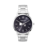 Orologio Rotondo Statement Unisex Sunray Midnight Blue Acciaio Inox Frosted Argento