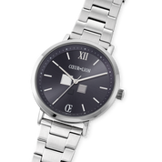 Orologio Rotondo Statement Unisex Sunray Midnight Blue Acciaio Inox Frosted Argento