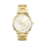Orologio Rotondo Statement Unisex White Sunray Acciaio Inox Oro Satinato