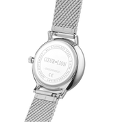 Orologio rotondo Sparkling Sunray Transformative Teal Milanaise argento